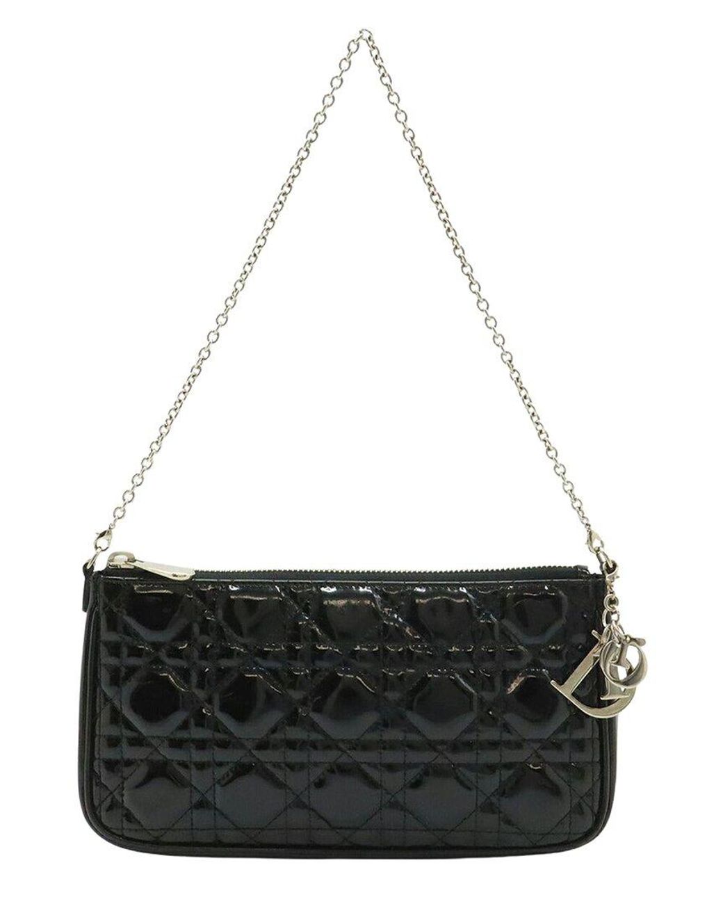 Dior Black Enamel Lady Chain Shoulder Bag (Authentic Pre-Loved)