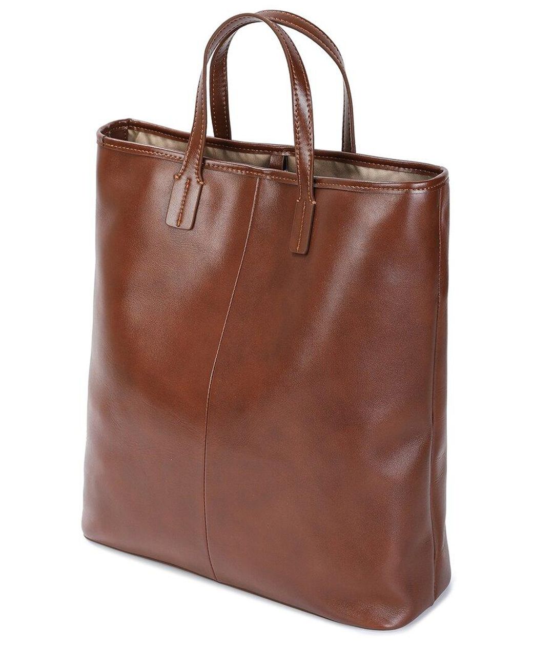 Tiffany & Fred Paris Brown Shiny Leather Tote