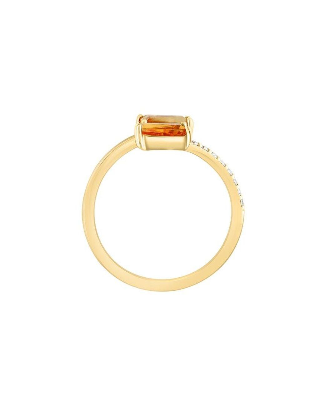 Effy Fine Jewelry Metallic 14K 0.78 Ct. Tw. Diamond & Citrine Ring