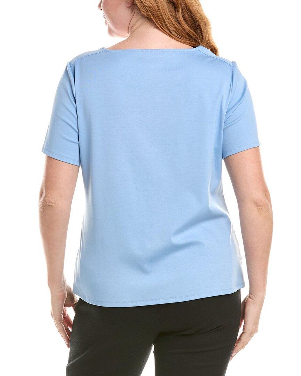 Lafayette 148 New York Blue Plus Twisted Top