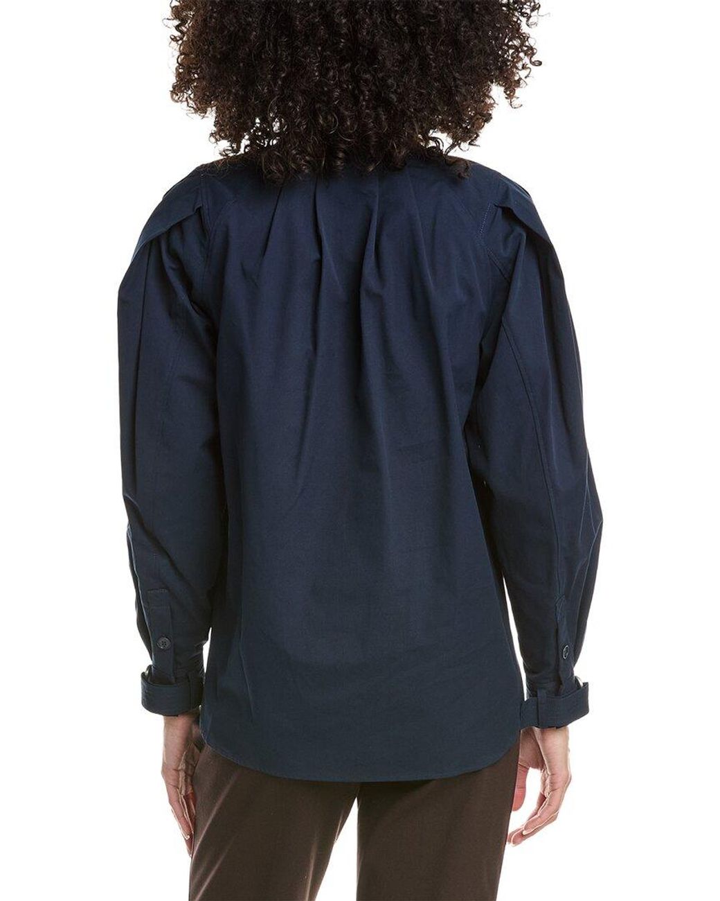 3.1 Phillip Lim Blue Oxford Oversized Poet Blouse