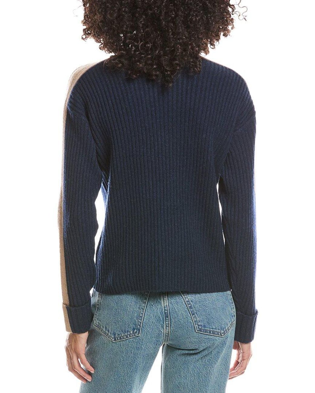 Brodie Cashmere Blue Chamonix Mock Neck Cashmere Sweater