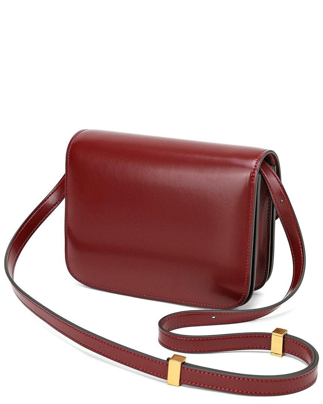 Tiffany & Fred Paris Red Smooth Leather Foldover Crossbody