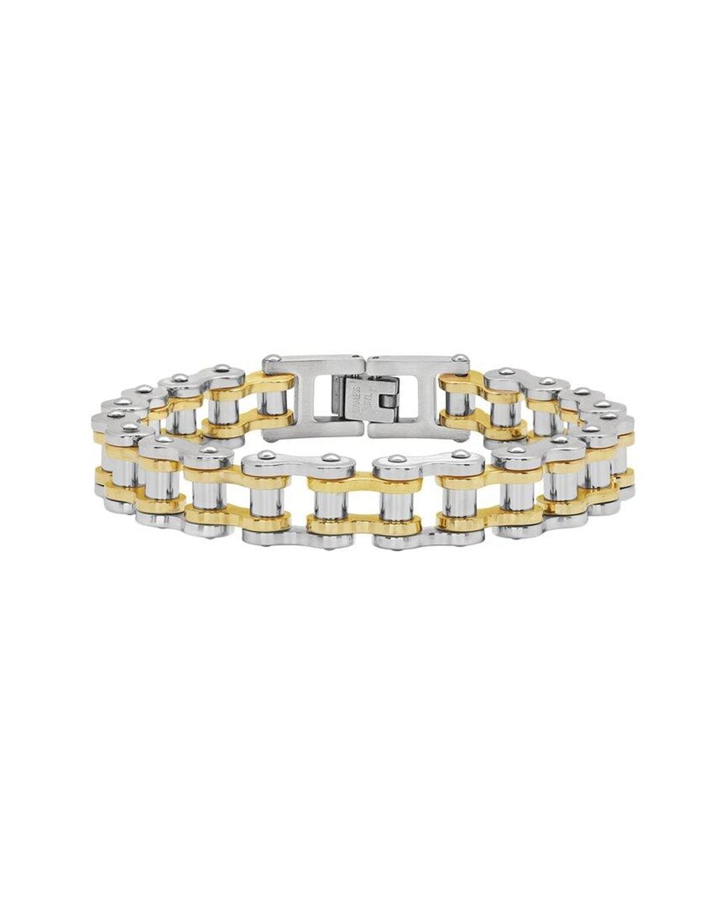 Sterling Forever White Cz Bolt Chain Watch Band Bracelet