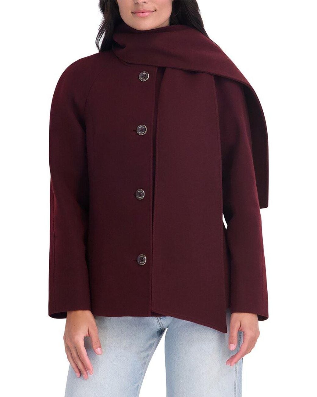 Kensie Red Faux Wool Jacket