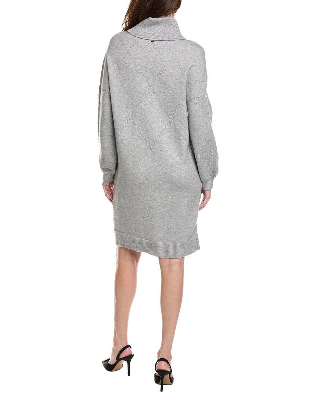 Joseph Ribkoff Gray Sequin Sweater Dress