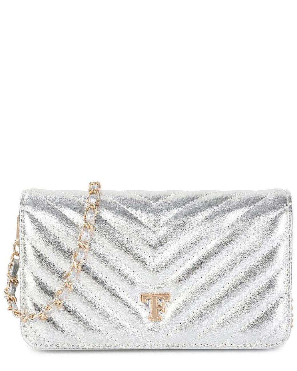 Tiffany & Fred Paris Gray Mini Quilted Leather Flap Bag