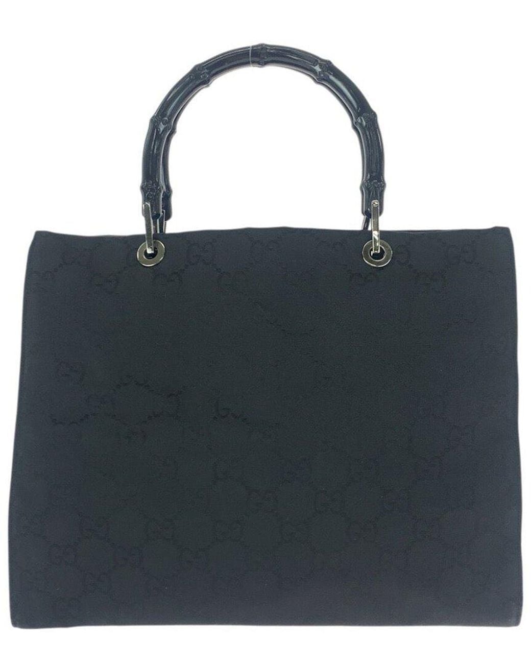 Gucci Black Bamboo Handbag Tote (authentic Pre-loved)