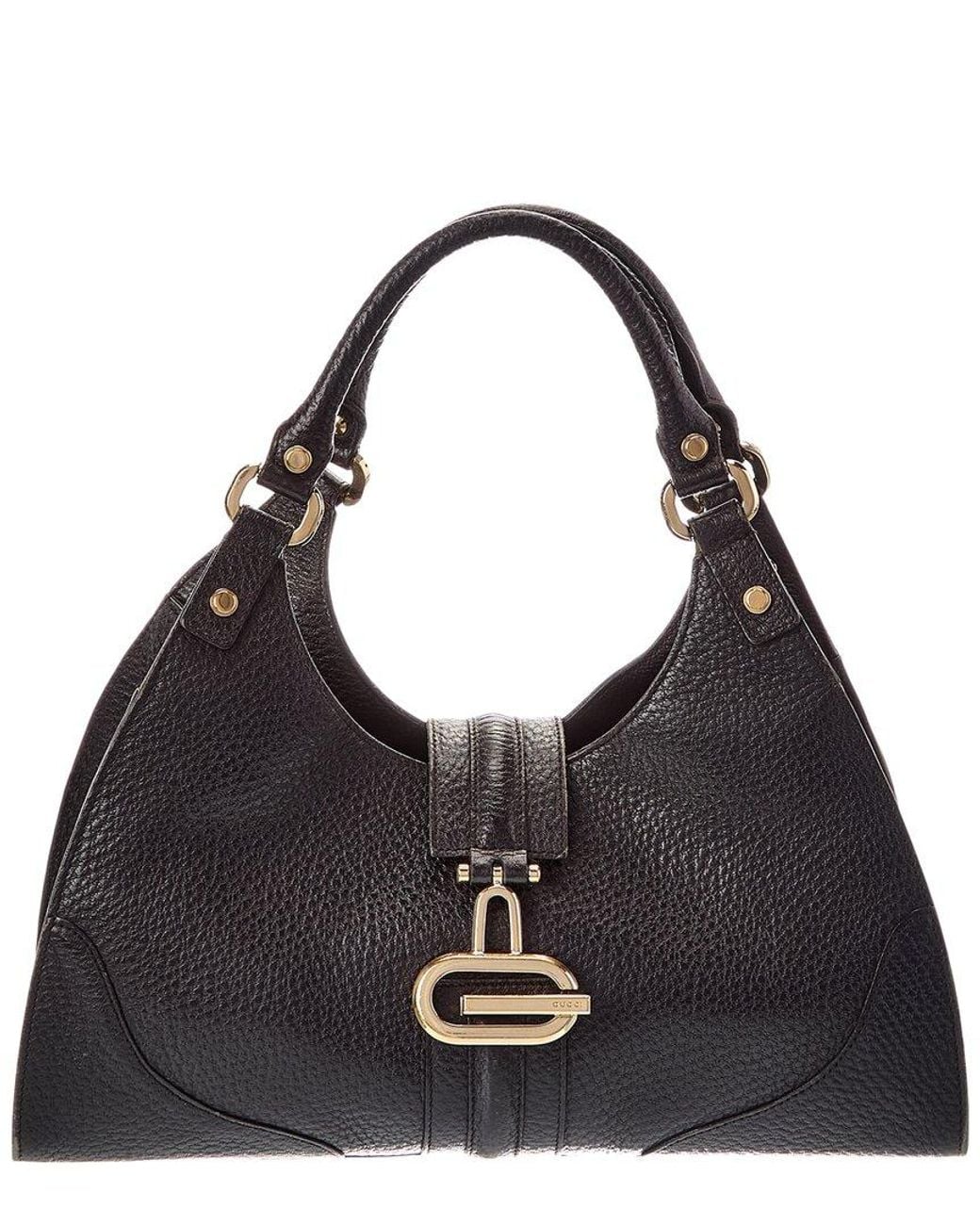 Gucci Black Calf Leather Junco Shoulder Bag (Authentic Pre-Loved)