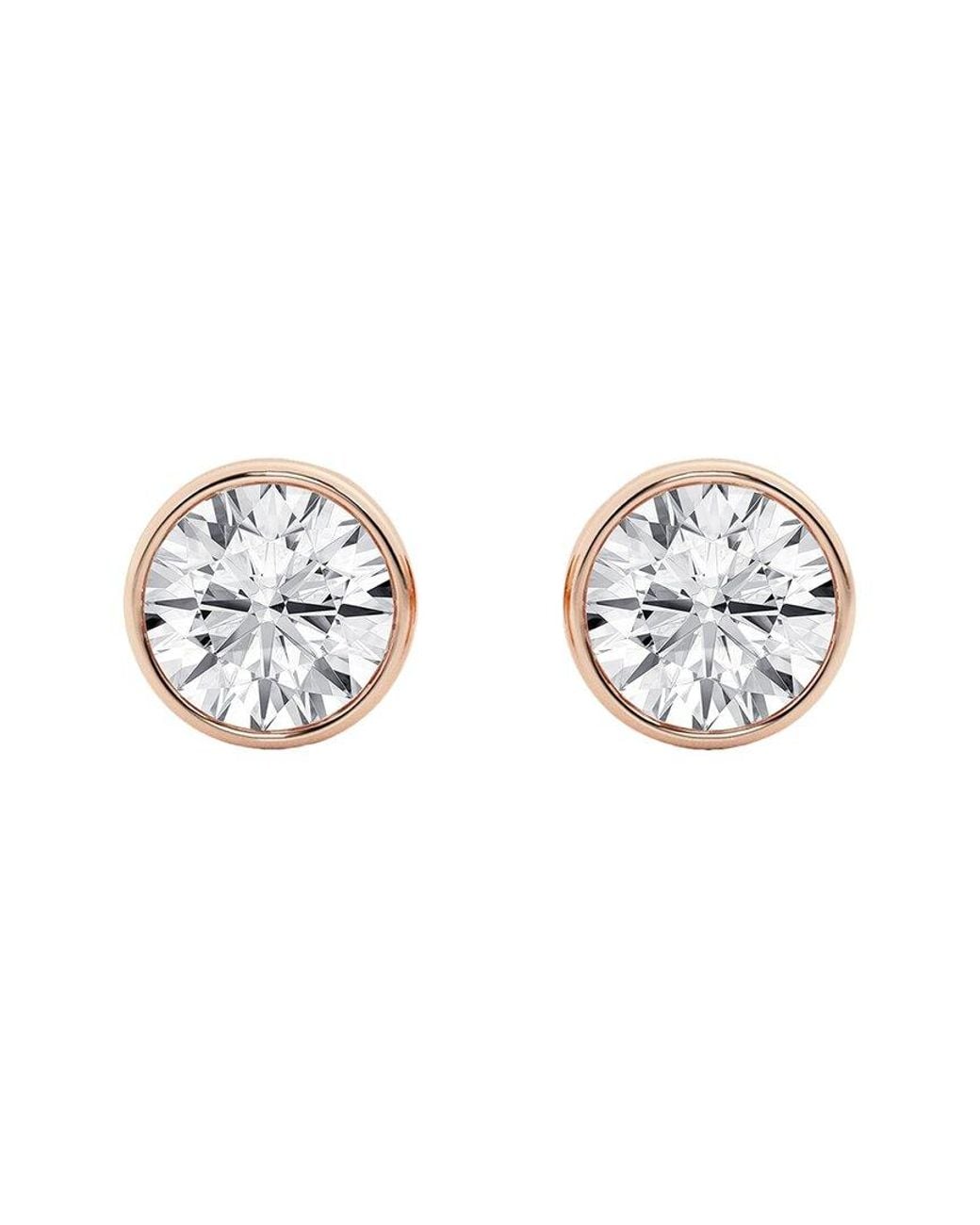 Lab Grown Diamonds White 14k Rose Gold 3.00 Ct. Tw. Lab Grown Diamond Earrings