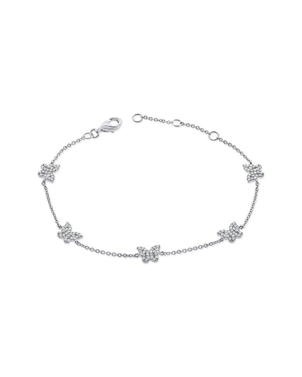 Sabrina Designs White 14K 0.40 Ct. Tw. Station Butterfly Bracelet