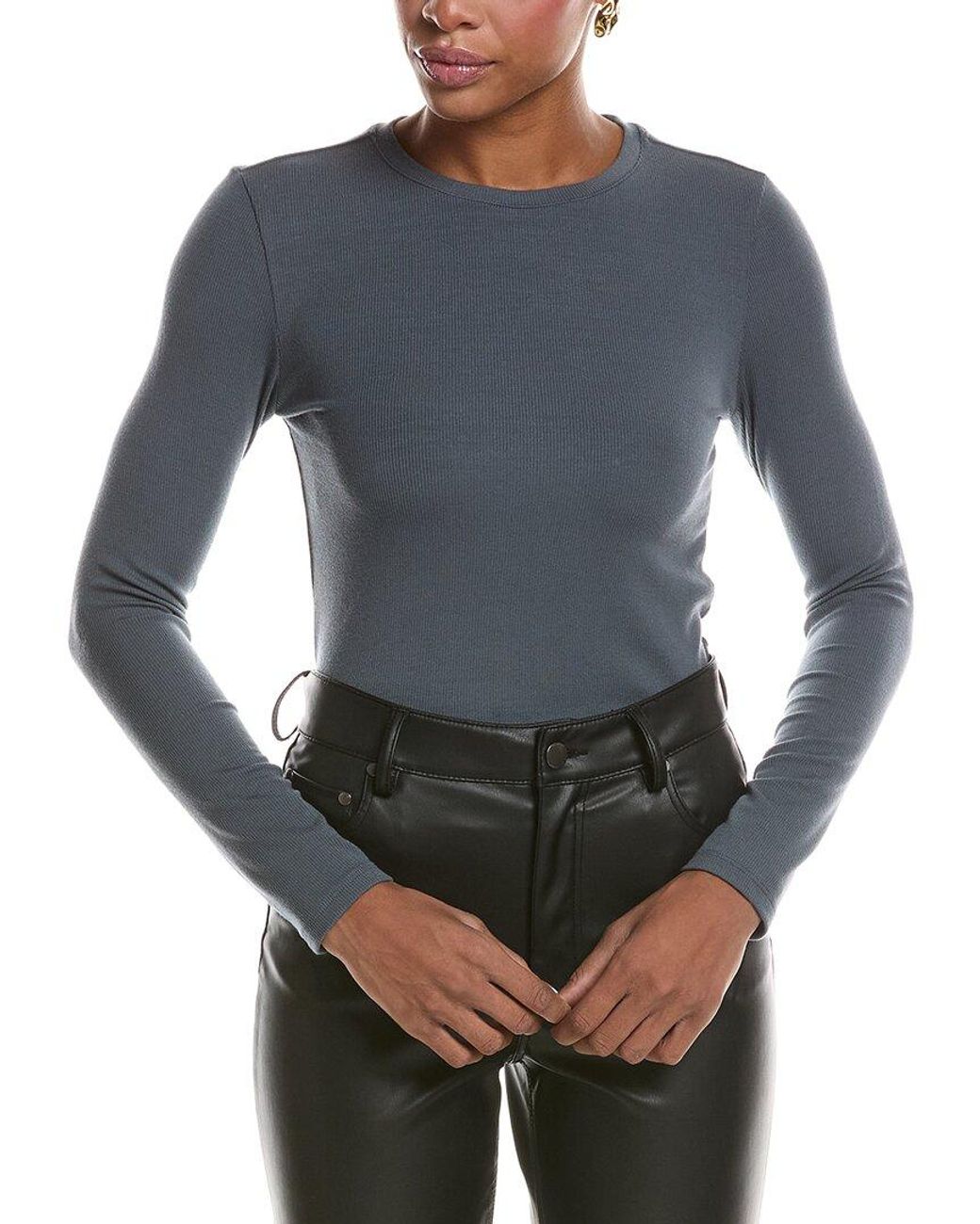 L'Agence Gray Tess Crew Neck T-Shirt