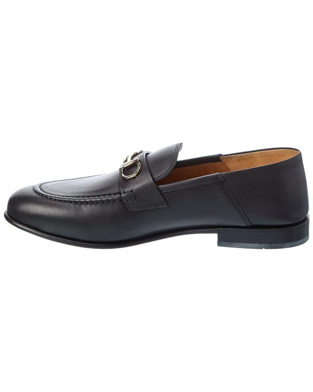 Ferragamo Black Ottone Leather Loafer