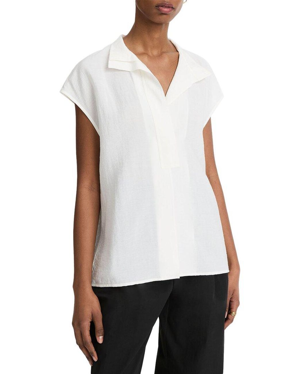 Vince White Cap Sleeve Blouse