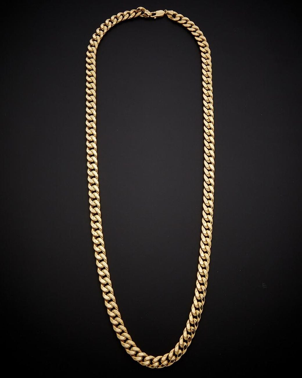 Italian Gold Black 14k Cuban Link 30in Necklace