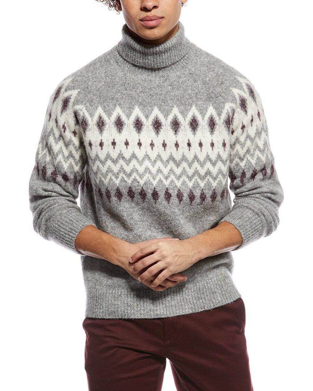 Brunello Cucinelli Gray Alpaca & Wool-Blend Turtleneck Sweater for men