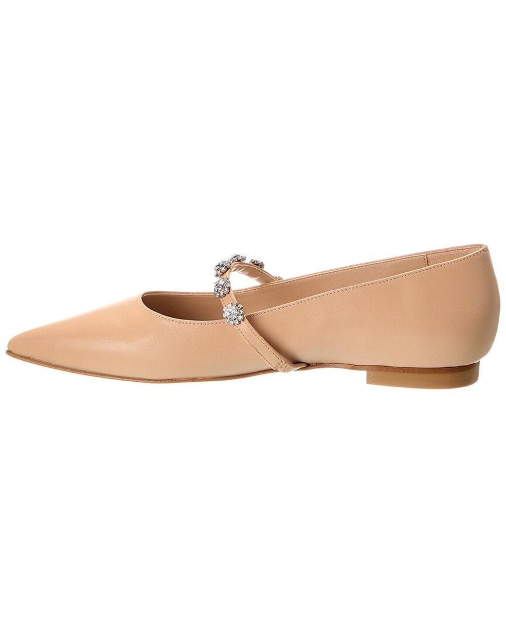 Stuart Weitzman Natural Justina Leather Mary Jane