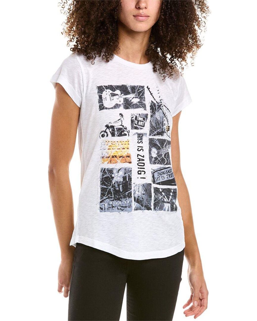 Zadig & Voltaire Skinny This Zadig T-shirt in White | Lyst