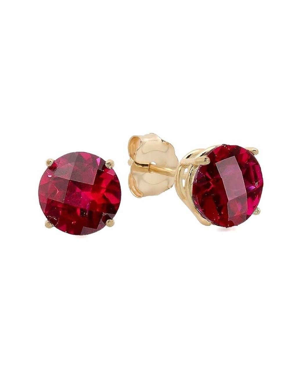MaxColor Red 10k 1.90 Ct. Tw. Lab-grown Ruby Studs