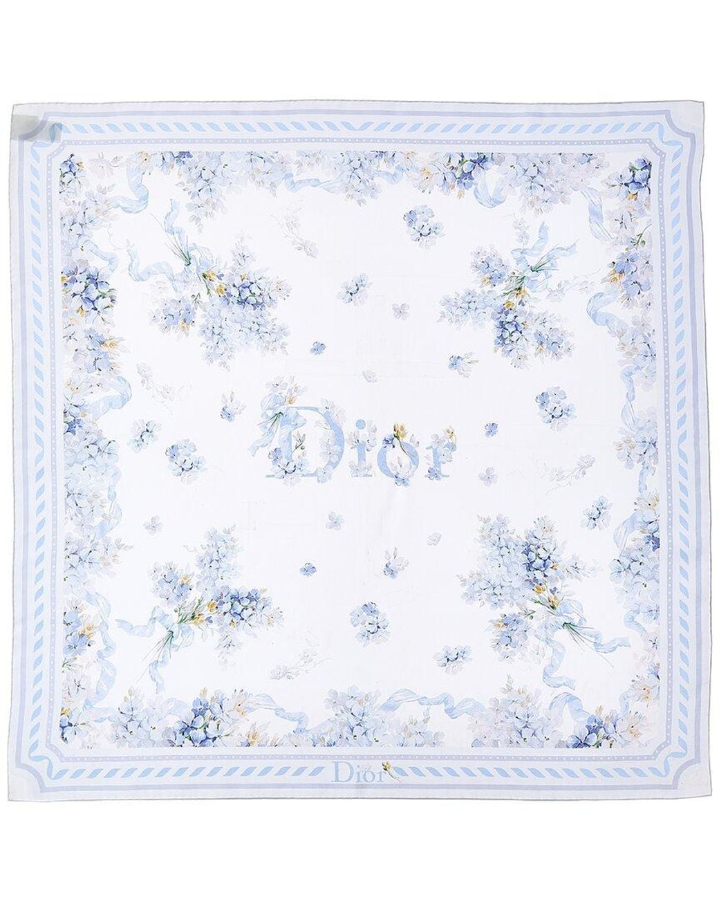 Dior Blue Lilac Silk Scarf