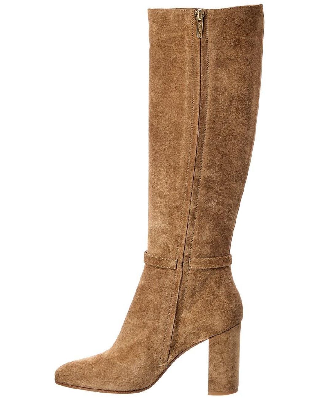 Gianvito Rossi Brown Ribbon 85 Suede Knee-High Boot