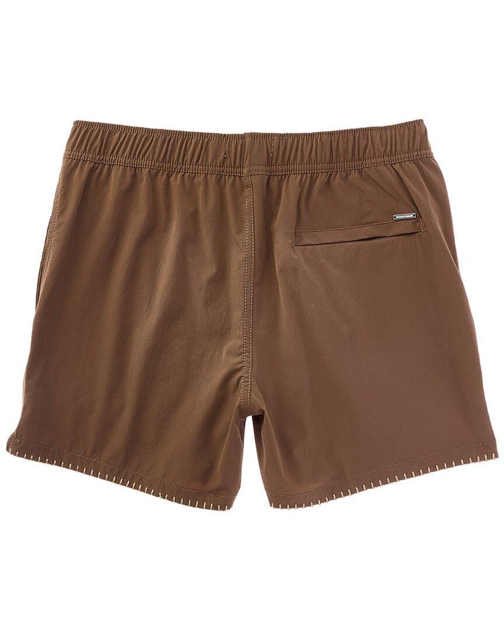 Vintage Summer Brown Embroidered Swim Short for men