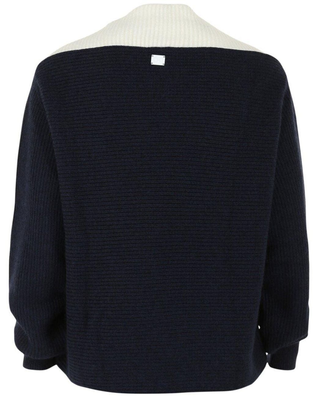 Ferragamo Blue Two-Tone Knit Sweater for men