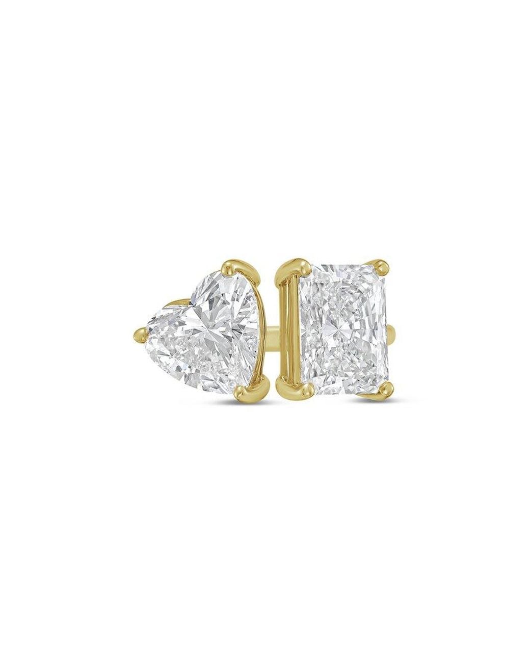 Diana M White Diana M. 18K 15.00 Ct. Tw. Lab-Grown Diamond Two-Stone Ring