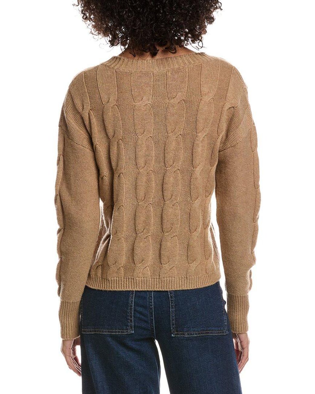 Forte Blue Crop Cable Wool & Cashmere-Blend Sweater