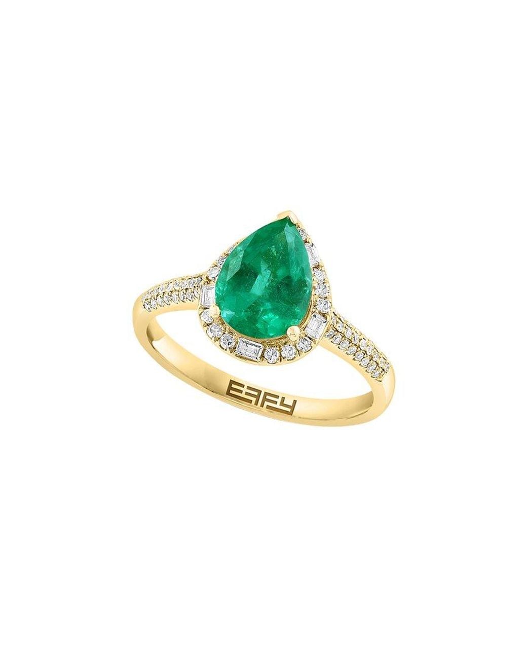 Effy Fine Jewelry Green 14K 1.61 Ct. Tw. Diamond & Emerald Ring