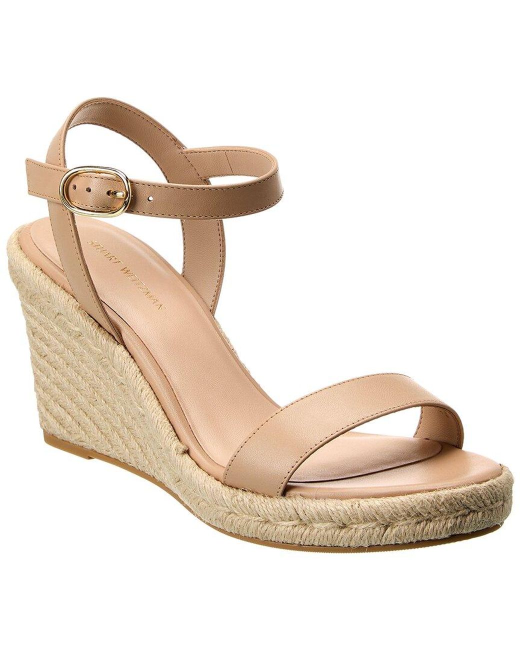 Stuart Weitzman Teddi Leather Wedge Sandal in Metallic | Lyst Australia
