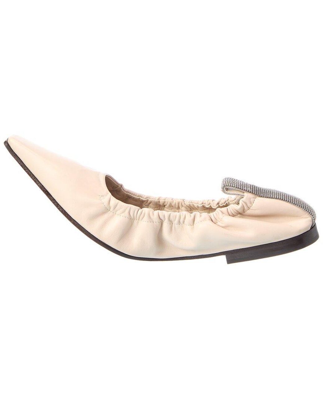 Brunello Cucinelli Natural Leather Flat