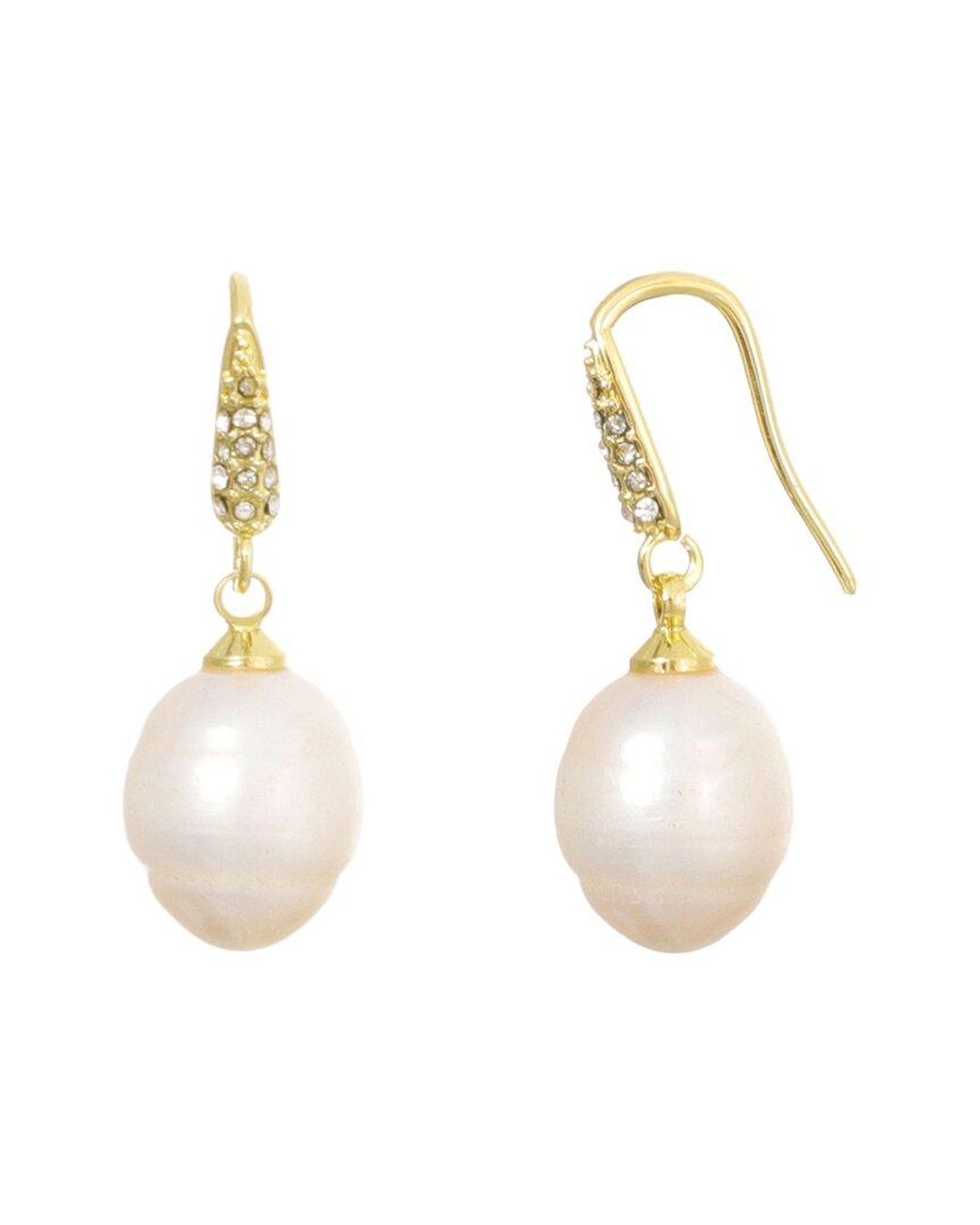 Adornia Metallic 14K Plated Freshwater Pearl Cz Drop Earrings