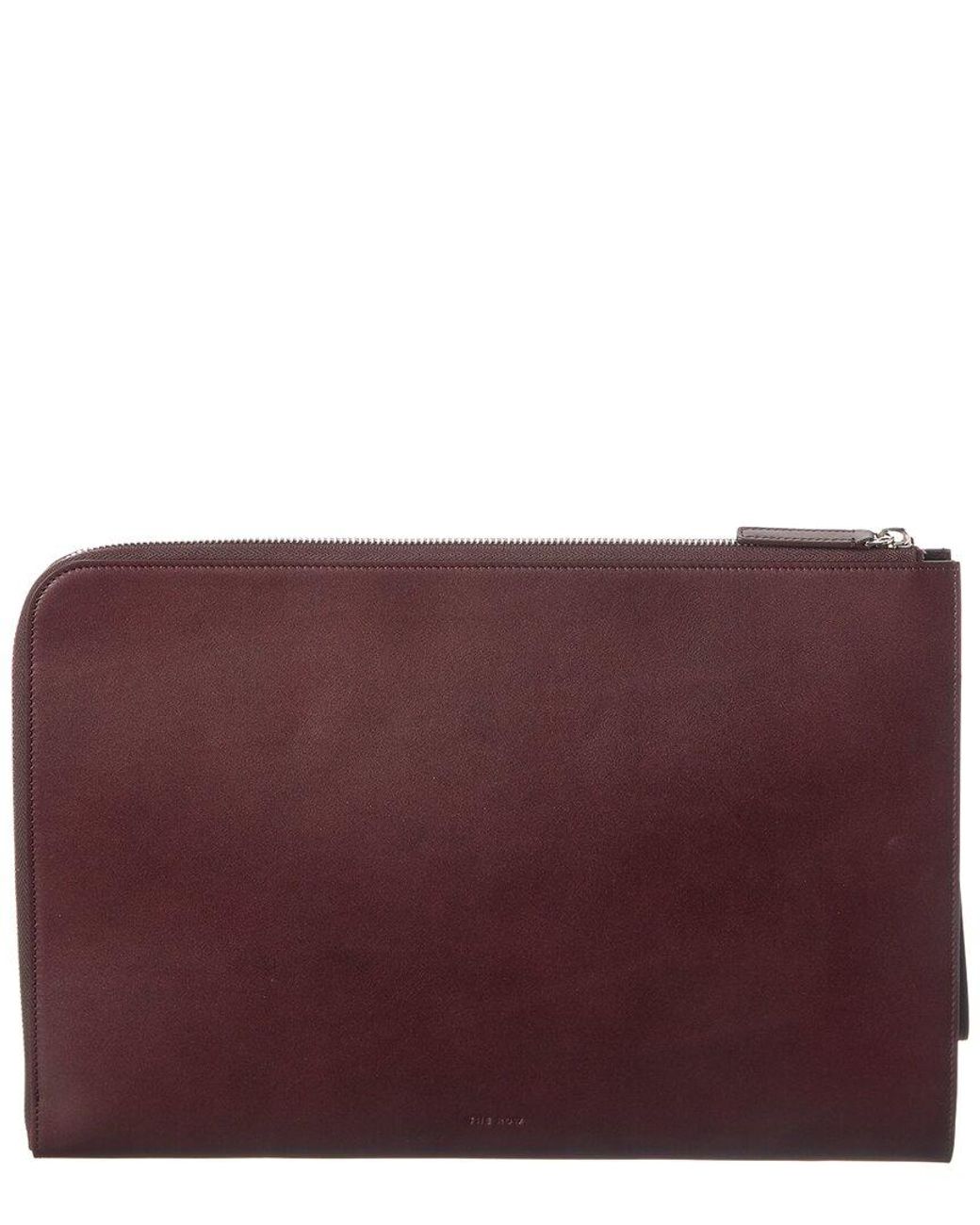 The Row Purple Leather Clutch