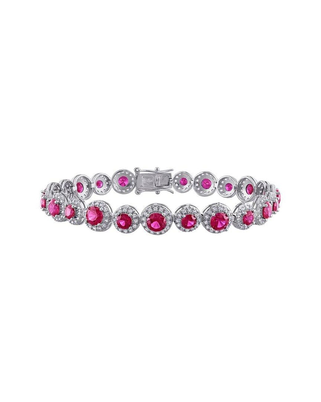 Rina Limor Pink 18.81 Ct. Tw. Lab-Grown Ruby And Sapphire Tennis Bracelet