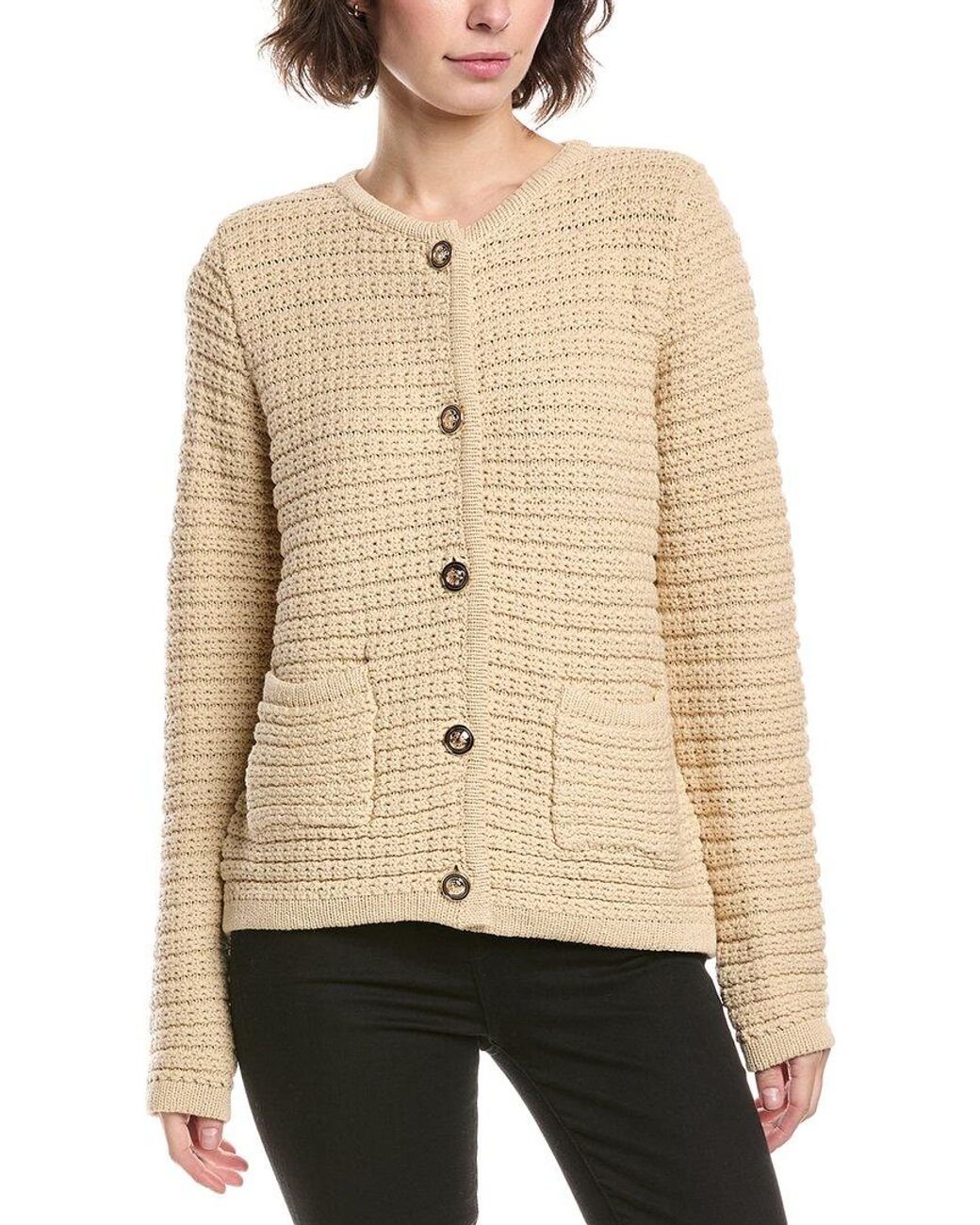 Fate Cardigan Sweater in Natural Lyst UK