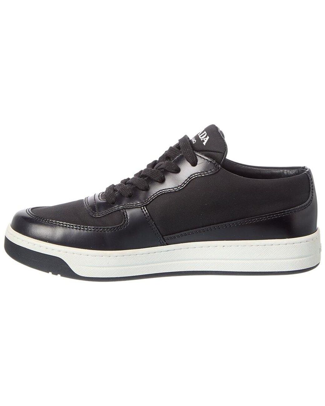 Prada Black Logo Leather Sneaker