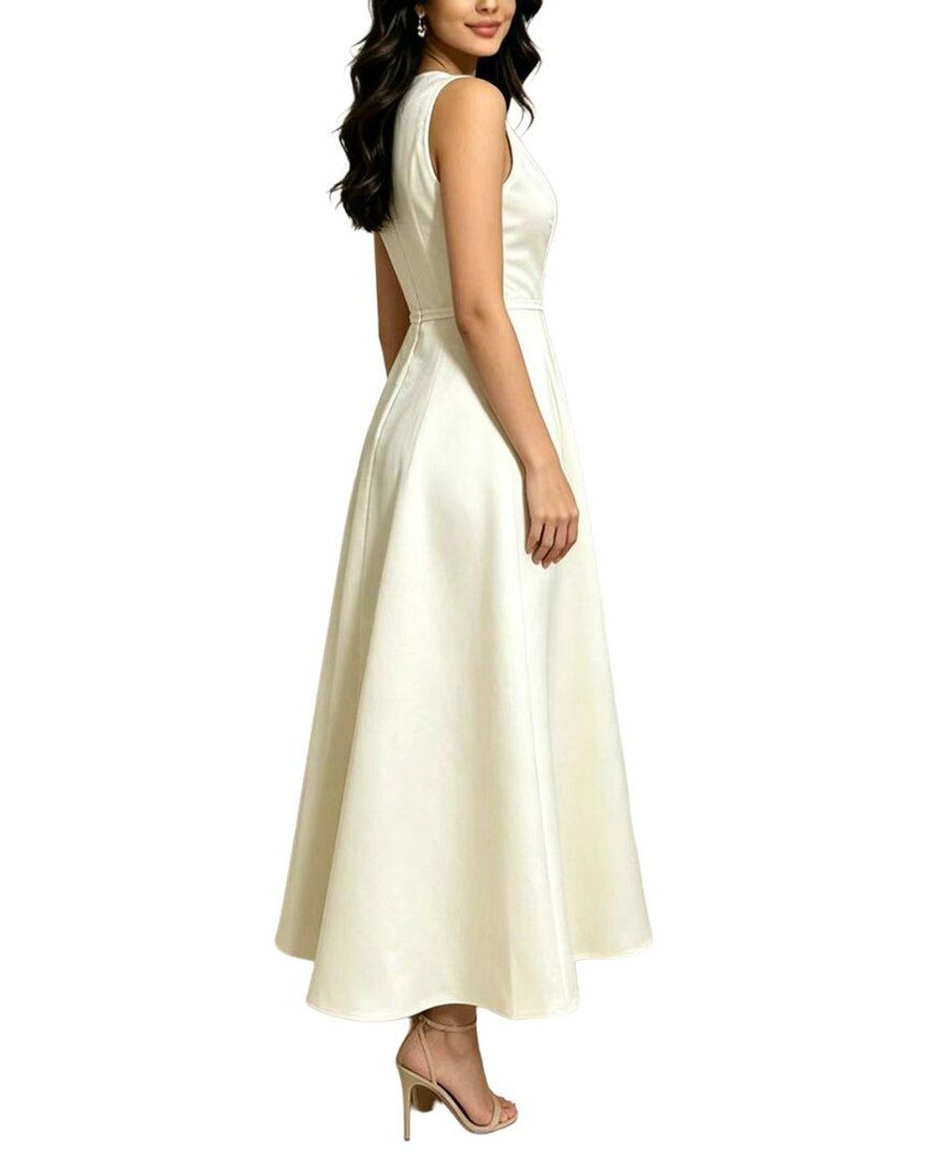 LOEY Natural Solid Midi Dress