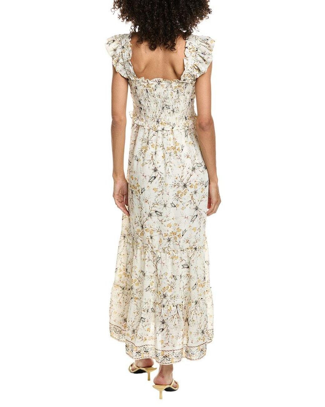 Max Studio Natural Flutter Sleeve Maxi Dress