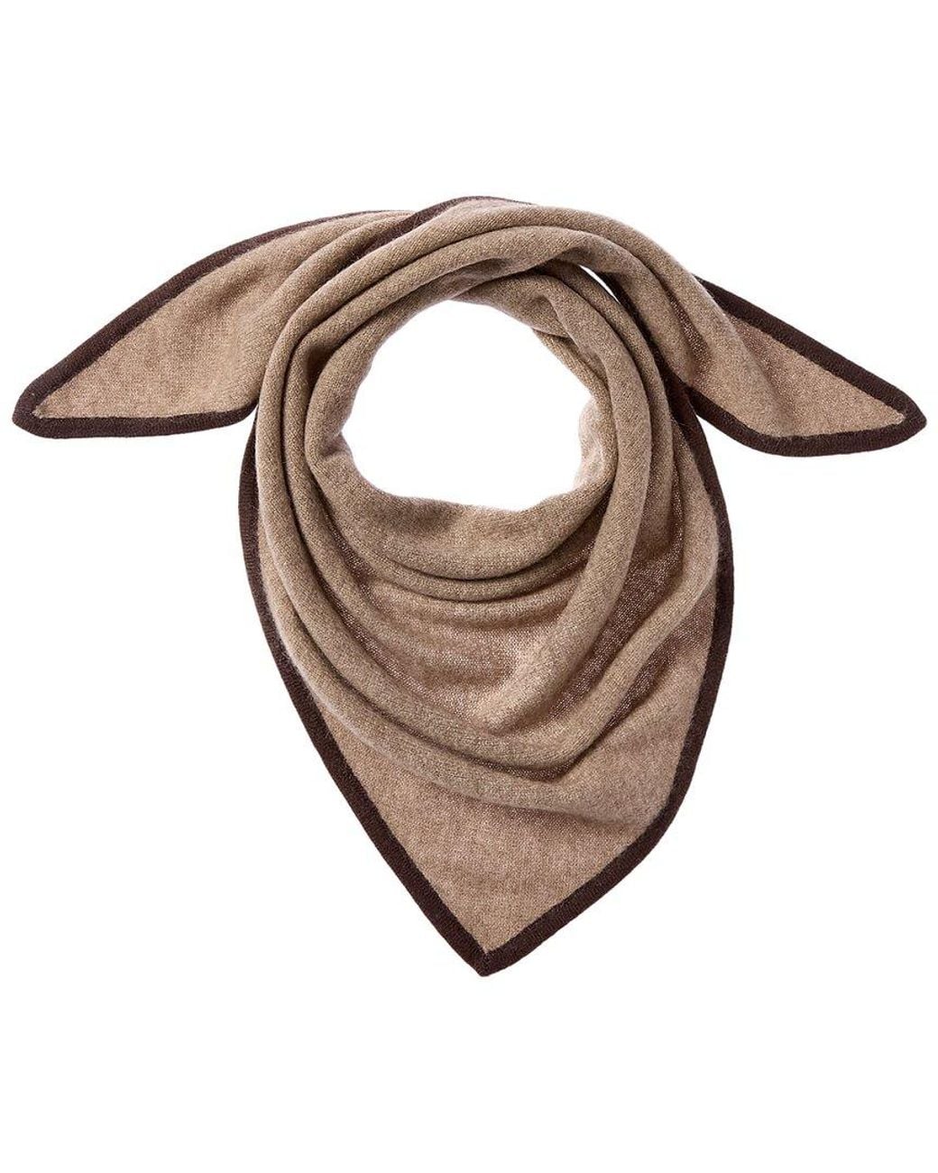Phenix Brown Knit Triangle Cashmere Scarf