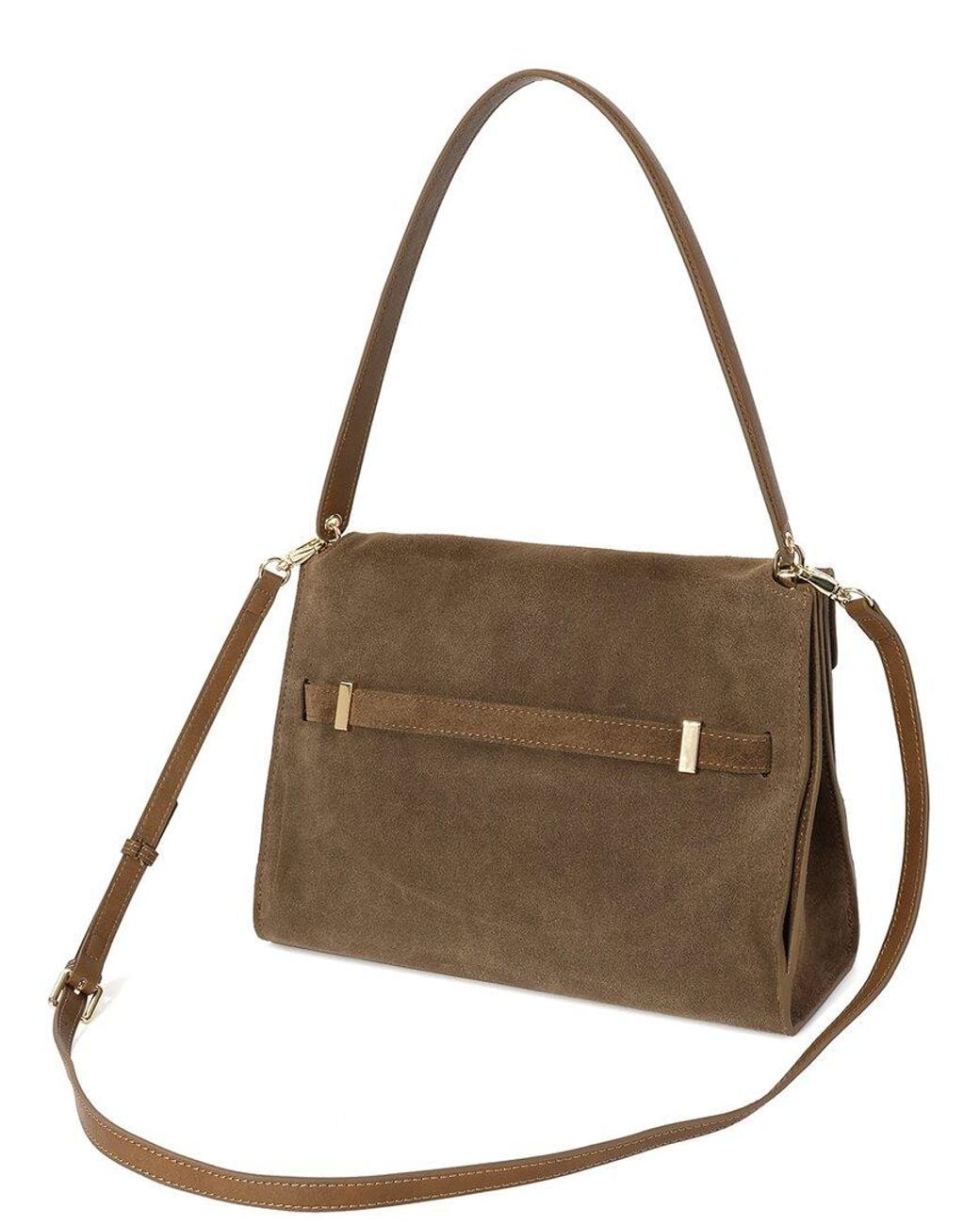 Tiffany & Fred Paris Brown Refined Suede Shoulder Bag