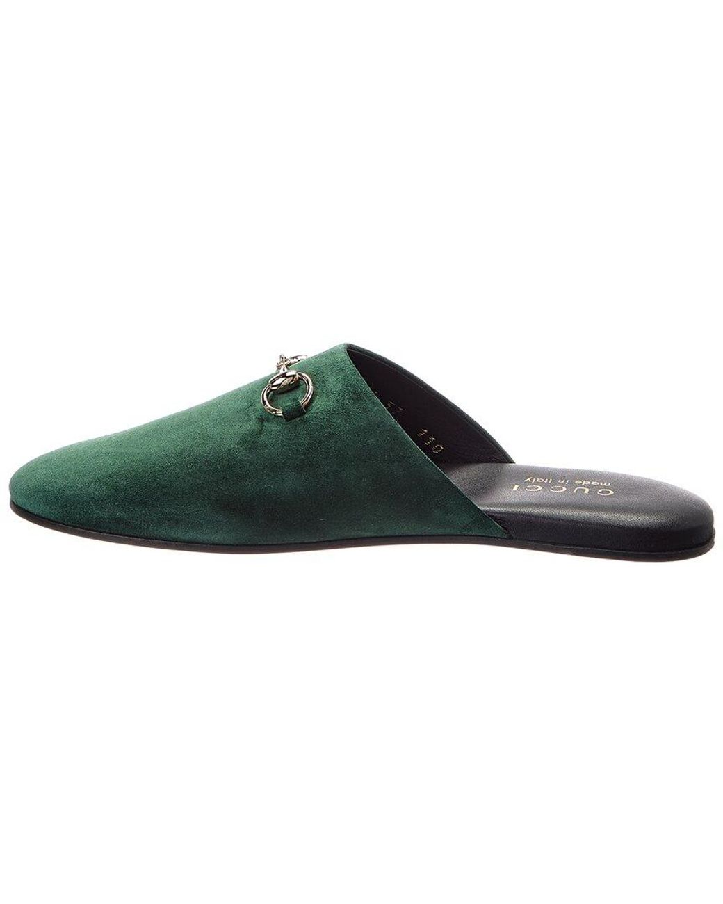Gucci Green Horsebit Suede Mule