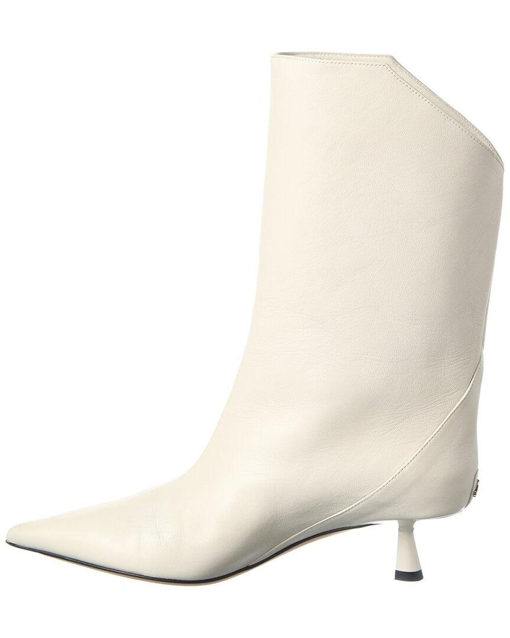 Jimmy Choo White Vari Ab 85 Leather Boot