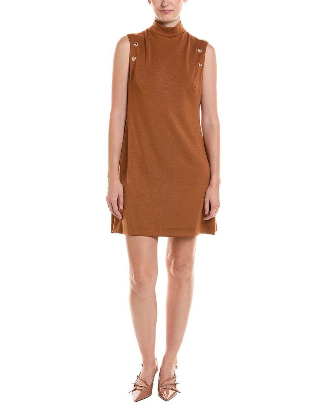 Taylor Brown Mock Neck Mini Dress