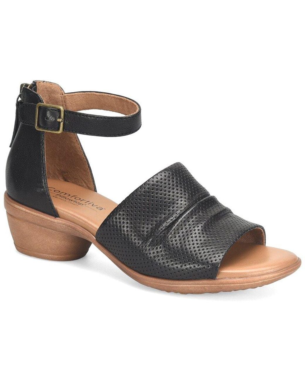 Comfortiva Black Newnan Leather Sandal