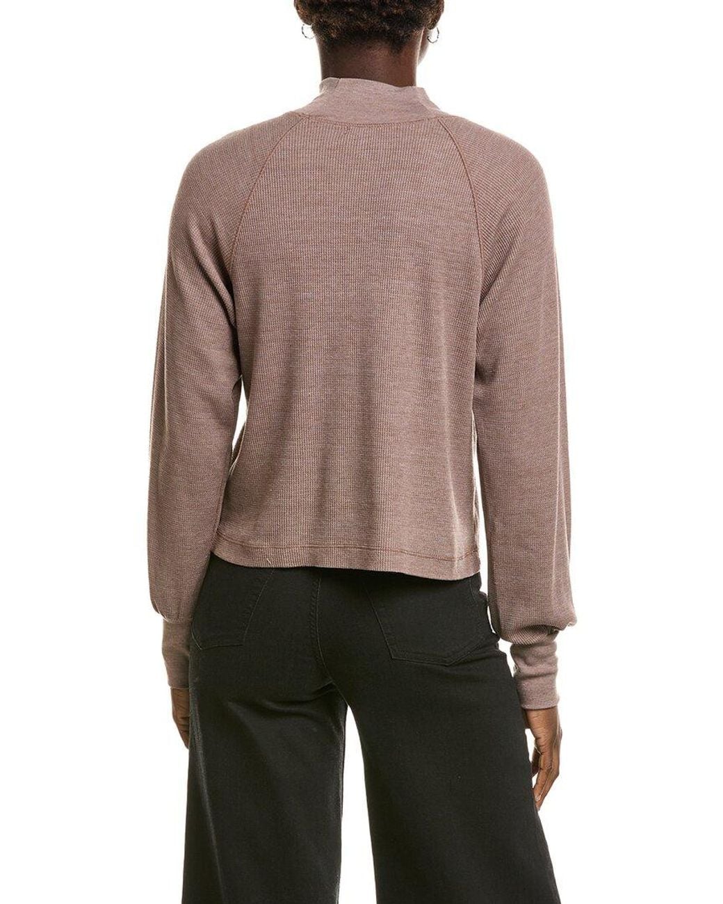 Michael Stars Gray Norma Mock Neck Pullover