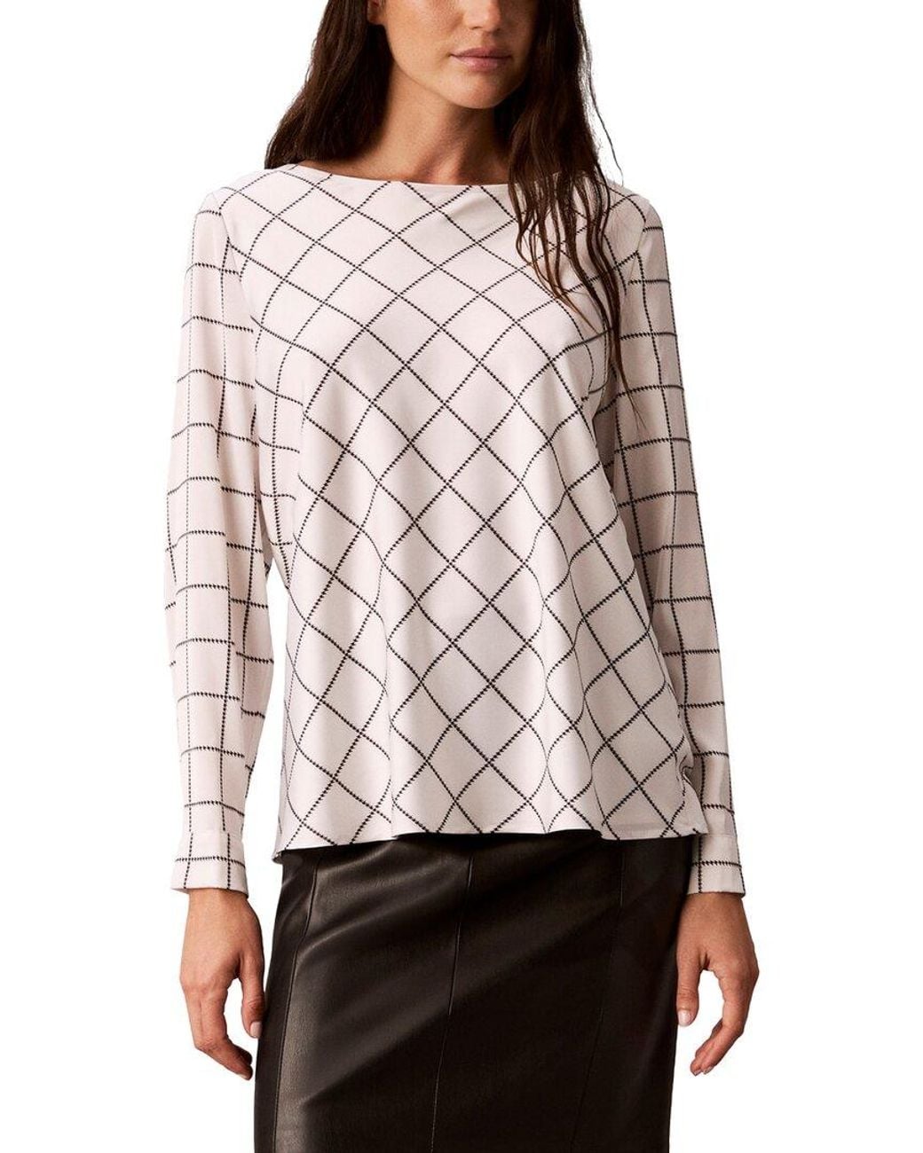 Calvin Klein White Cowl Back Blouse