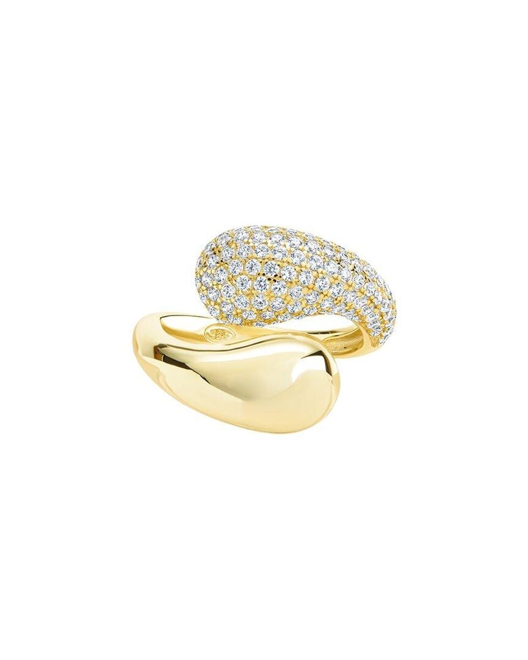 Sterling Forever Metallic 14K Cz Cecilia Open Ring