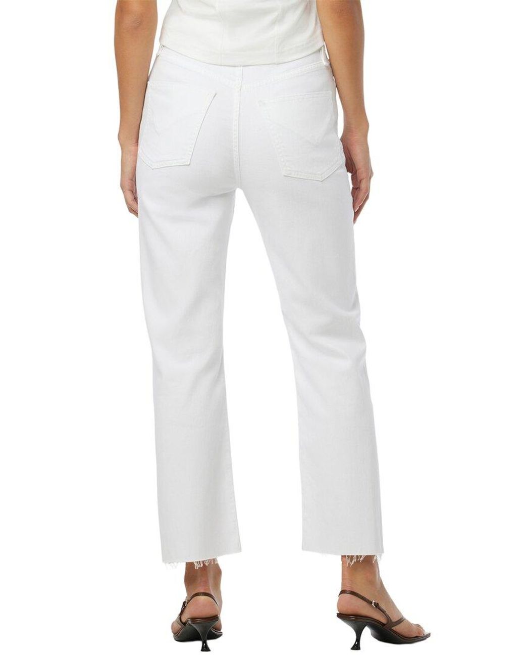 Hudson White Jade Torn Straight Crop Jean