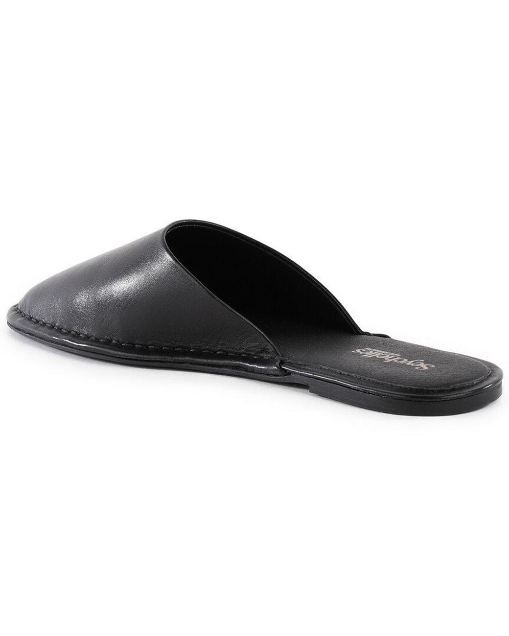 Seychelles Black Leather Flat